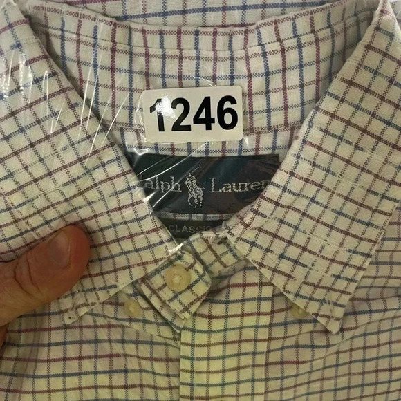 Ralph Lauren Flesh Pony Button Down Dress Shirt Mens 15.5 Classic Fit 1246 - Picture 7 of 7
